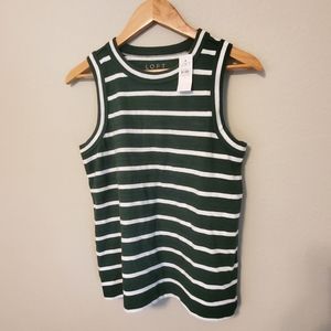 Loft green and white striped tank, small